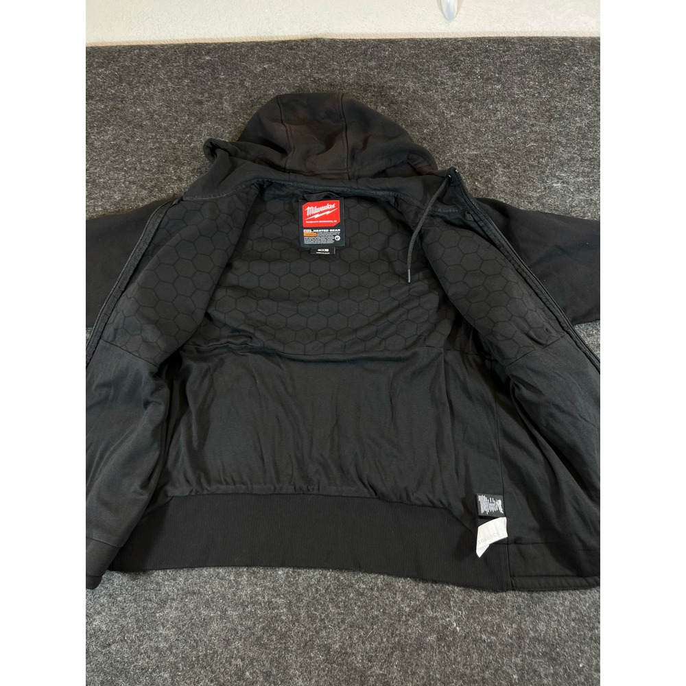 Milwaukee M12 Heated Gear Black Full Zip Hoodie Sweatshirt F200 Mens XL Utility - Picture 3 of 12